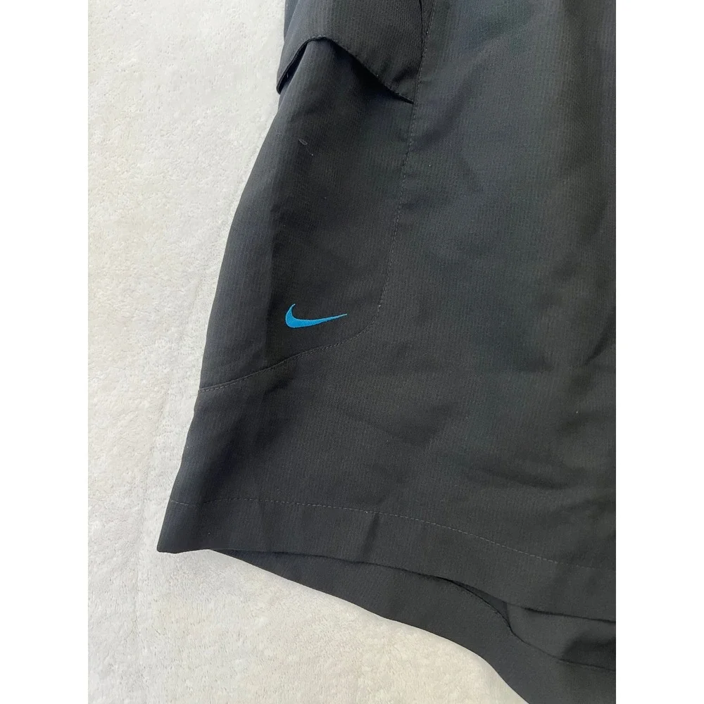Nike Cargo Athletic Shorts Black Blue Vintage Silver Tag Y2K XL